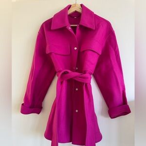 & Other Stories Fuchsia Belted Utility Jacket